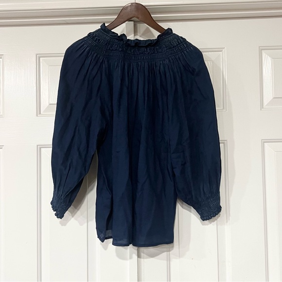 Rebecca Taylor | Tissue Denim Flowy Blouse Top - Picture 5 of 7